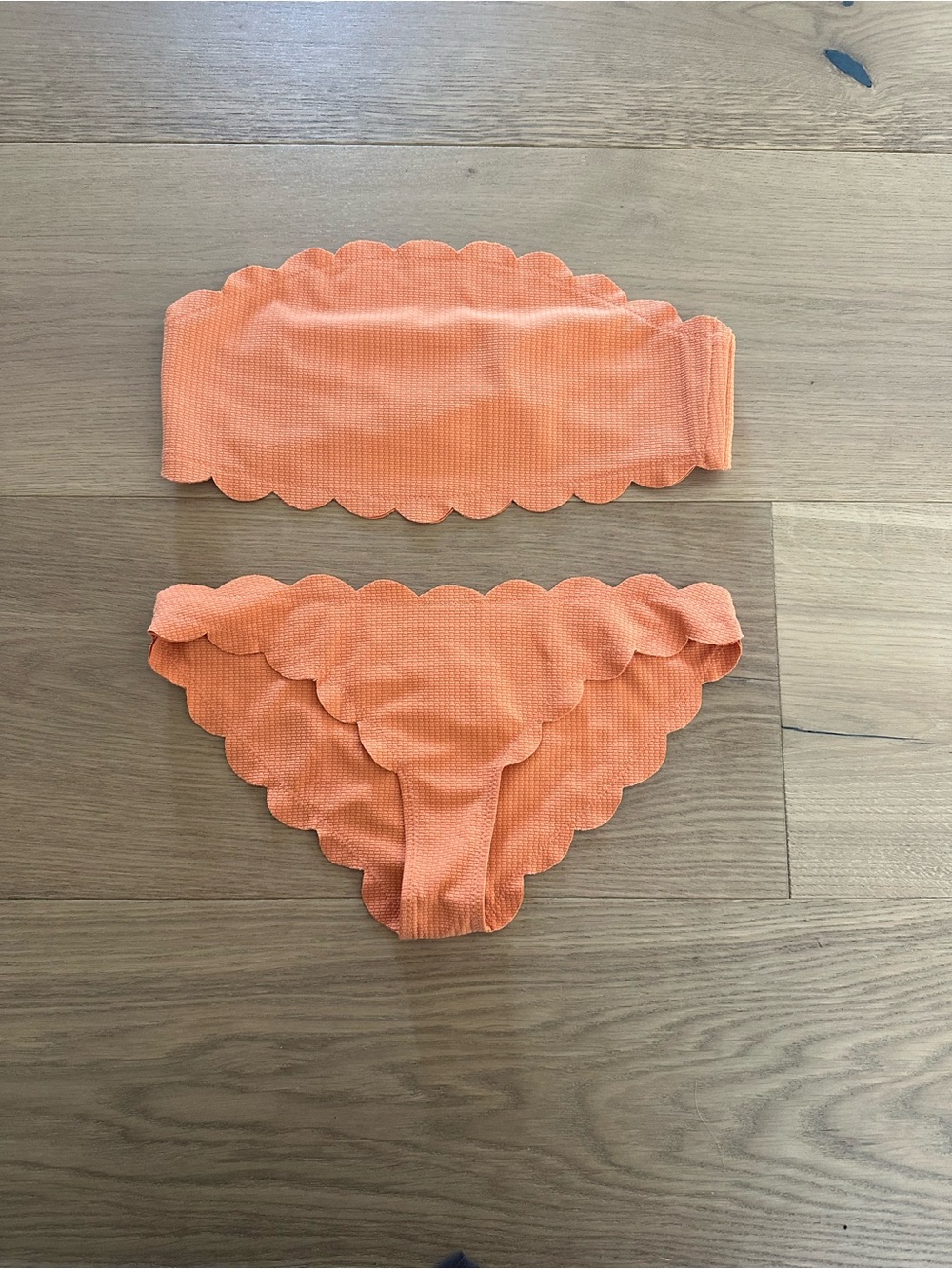 Marysia Swim Orange classic Scalloped Bandeau Bikini Set